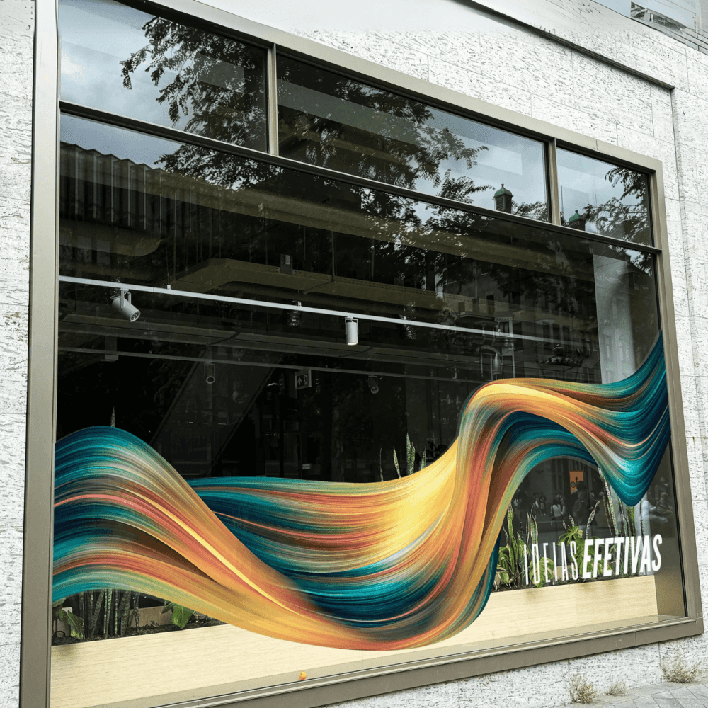 decoração de montra com vinil autocolante de recorte